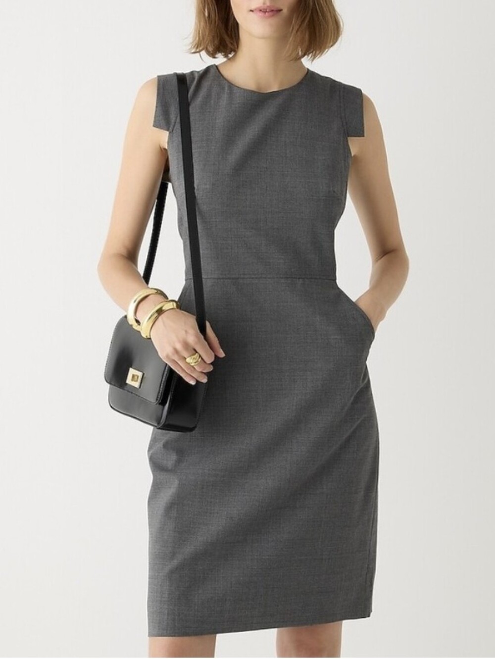 J. Crew 365 Resume Itailian Wool Sheath Dress w/ Short Cap Sleeves - Size 20